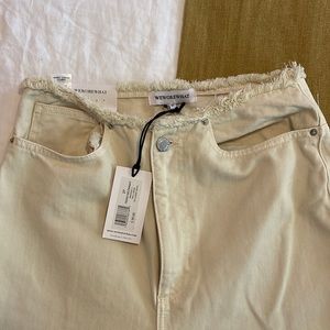 WeWoreWhat NWT Frayed High Rise Straight Jean